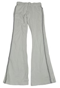 Bílé flare tepláky s pruhem CFL