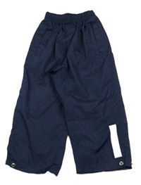 Tmavomodré šusťákové nepromokavé kalhoty