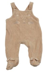 Starorůžové sametové dupačky s kočkou George