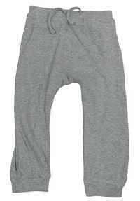 Šedé melírované žebrované lehké tepláky Matalan