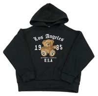 Černá mikina s medvědem a kapucí Matalan