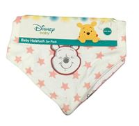 Nové - 2x slinták s Púem - bílý s hvězdami + růžový