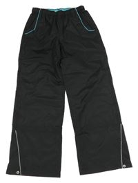 Černé šusťákové nepromokavé funkční kalhoty Crane