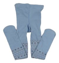 Modré vzorované punčocháče