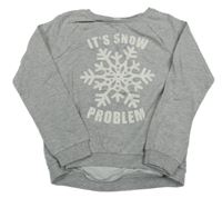 Šedá melírovaná mikina s vločkou H&M