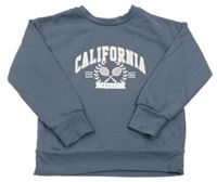 Modrošedá mikina s tenisovými raketami a nápisem Primark