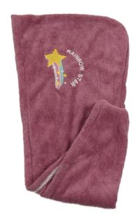 Vínový chlupatý turban na vlasy s kometou