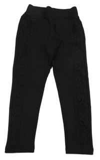 Černé tregíny s krajkou Hailys