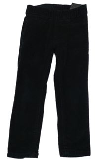 Černé manšestrové elastické kalhoty H&M