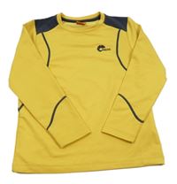 Hořčicovo-antracitové sportovní triko