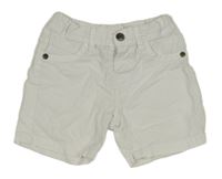 Bílé plátěné kraťasy