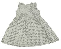 Šedo-černé vzorované třpytivé bavlněné šaty H&M