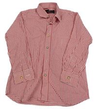 Červeno-bílá kostkovaná košile