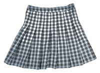 Modro-černá kostkovaná skládaná sukně H&M