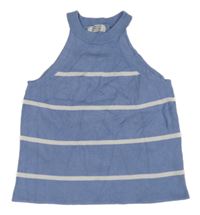 Modro-bílý pruhovaný pletený crop top Primark