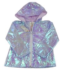 Lila metalická šusťáková bunda s kapucí River Island