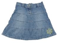 Modrá riflová sukně s květem 