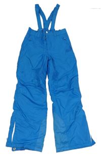 Modré šusťákové funkční oteplovačky s kšandami Tchibo