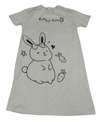 Bílá noční košile s králíkem shein