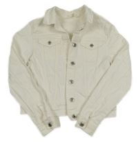 Bílá crop riflová bunda H&M