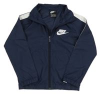 Tmavomodrá šusťáková lehká bunda s logem Nike