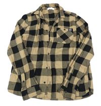 Béžovo-černá kostkovaná košile H&M