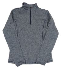 Tmavomodrá melírovaná thermo mikina 