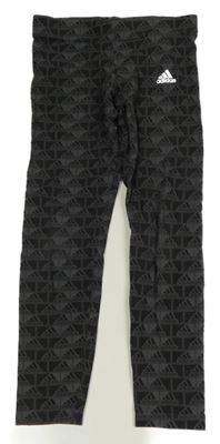 Šedo-černé vzorované legíny Adidas