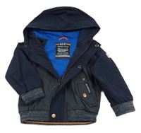 Tmavomodrá šusťáková jarní bunda s kapucí Next