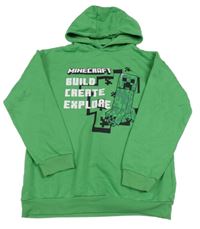 Zelená mikina s Minecraft a kapucí Primark