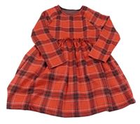 Červeno-tmavomodré kostkované šaty dunnes