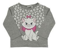 Šedo-bílé triko s kočkou Disney