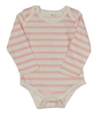 Bílo-růžové pruhované body 