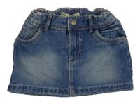 Modrá riflová sukně s kapsami 