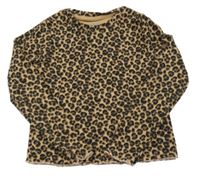 Hnědo-černé žebrované leopardí triko M&S