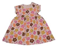 Světlerůžové květované šaty 