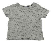 Šedé vzorované tričko Primark