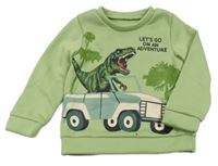 Zelená mikina s dinem 