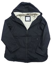 Černá nepromokavá zateplená bunda s kapucí Primark