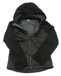 Antracitovo-černá softshellová bunda s kapucí Pocopiano