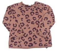 Starorůžovo-fialový svetr s leopardím vzorem H&M