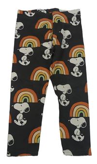Antracitové legíny s duhami a Snoopym Next