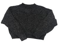 Černo-stříbrný třpytivý crop svetr H&M