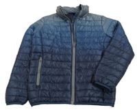 Tmavomodro-šedá ombré lehce zateplená prošívaná šusťáková bunda Pepperts