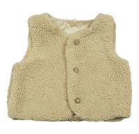 Béžová huňatá podšitá vesta George