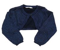 Černo-tmavomodré třpytivé svetrové bolerko M&Co.