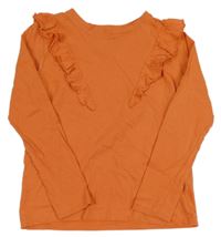 Oranžové triko s volánky V by Very