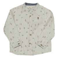 Bílá košile se stromy a medvědy Zara