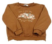 Hnědá mikina s ježkem a nápisem C&A