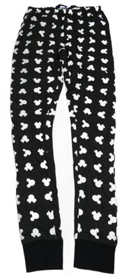 Černo-bílé lehké tepláky s Minnie a Mickeym 